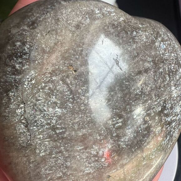 Black‎ Moonstone Large Puffy Heart with Stand - Picture 8 of 13